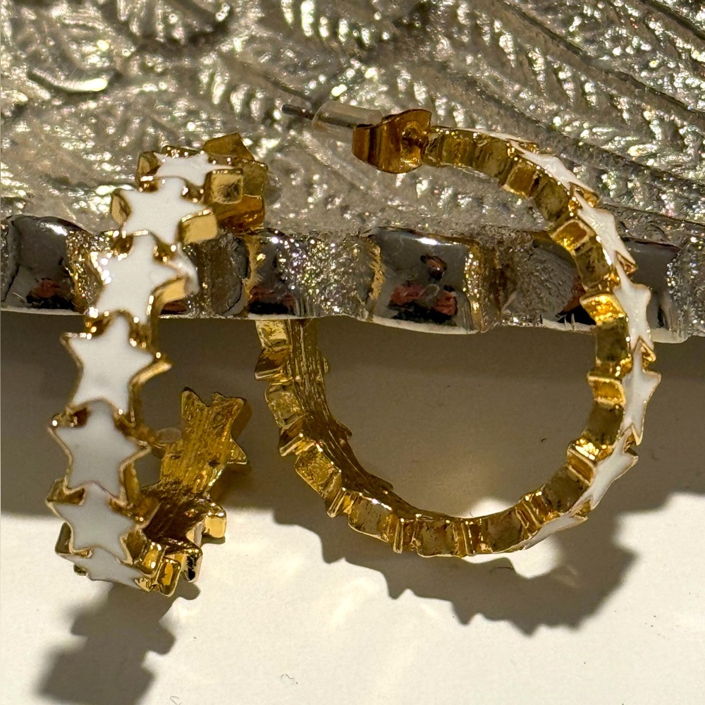Star hoop earrings